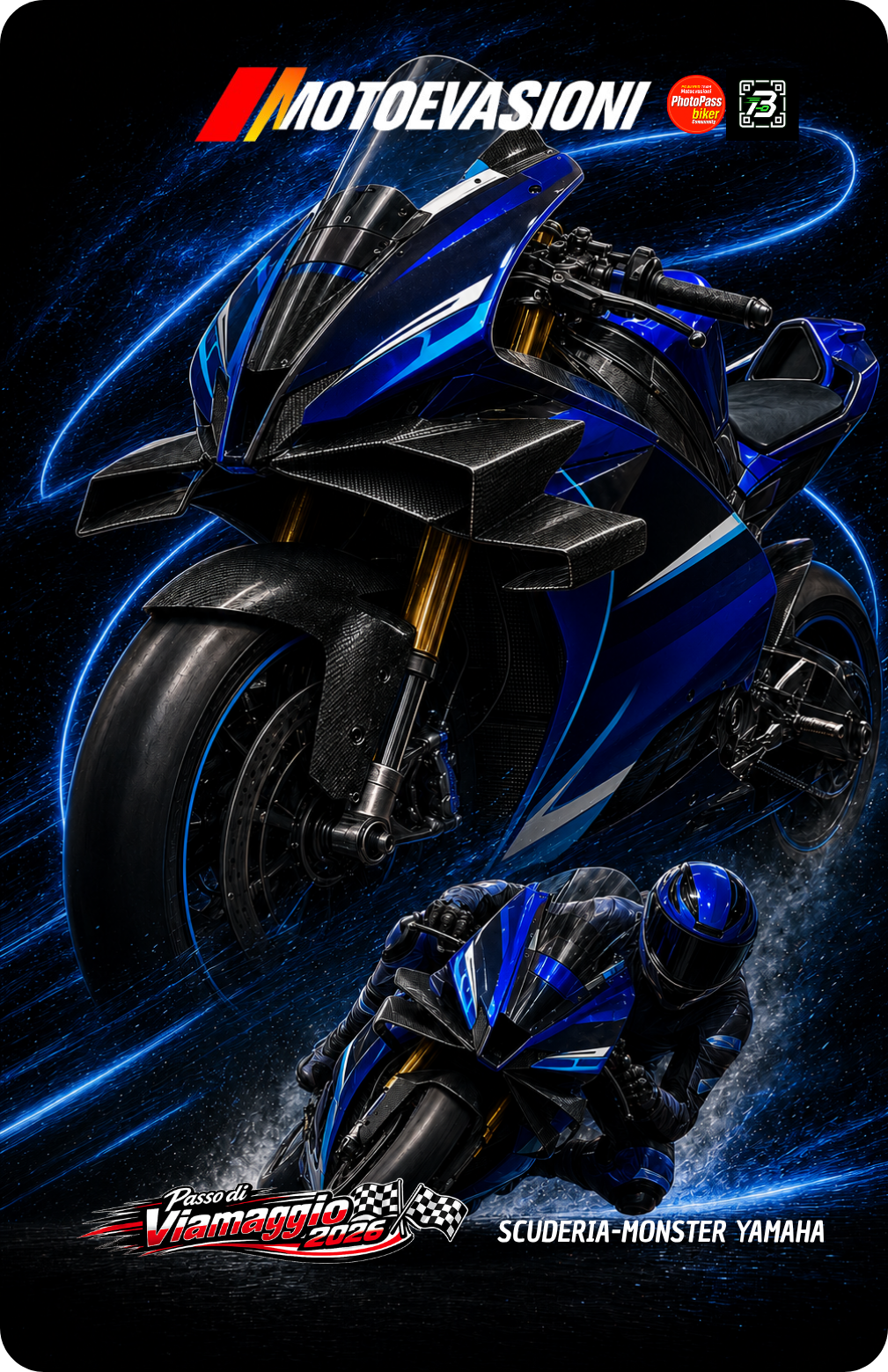 MotoCard Monster Yamaha · Passo di Viamaggio